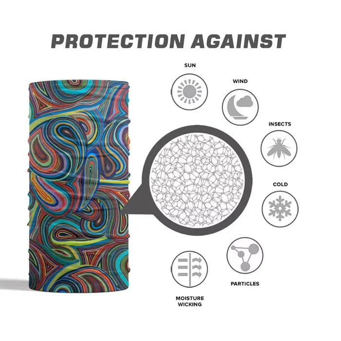 Cache-cou Paisley coloré pour femmes et hommes, écharpe coupe-vent, équitation, randonnée, bandeau B
