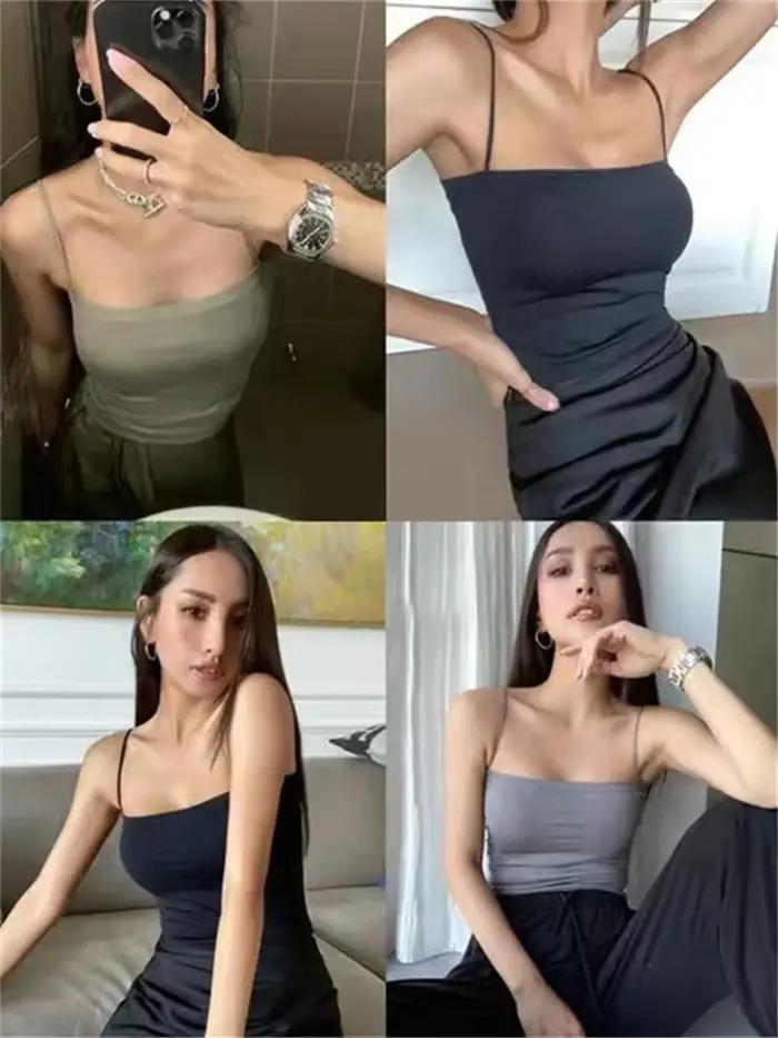 Tossy-Soutien-Gorge Basique à Bretelles Spaghetti pour Femme, Haut Précieux, Blanc, Dos aux, Slim, F