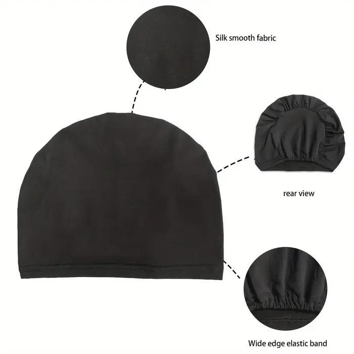 1pc couleur unie Simple Turban casquette élastique casquette intérieure bandeau décontracté Bonnet s