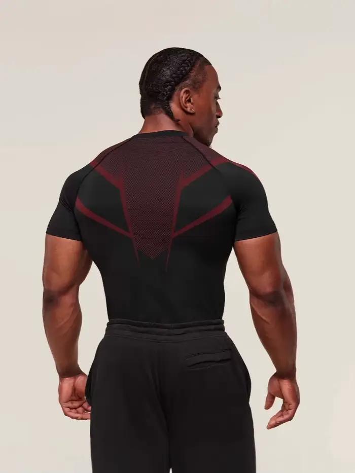 T-shirts de compression à motif chauve-souris pour hommes, manches courtes, anti-UV, pour la gym, l'