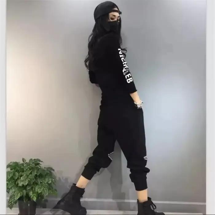 T-shirt à col mi-haut élastique pour Femme, haut chaud avec lettres imprimées, Streetwear, automne h