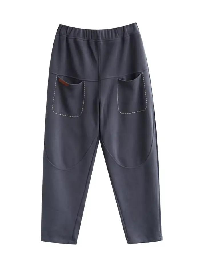 Amax luluE femmes rétro couleur unie droit sarouel femmes hiver mode coréenne Fitness 2024 taille ha
