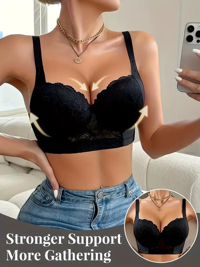 Soutien-gorge pliable en dentelle pour femme, style européen élégant - confortable et respirant, bre