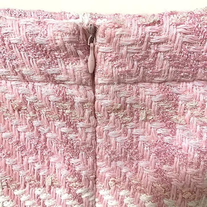 HIGH STREET Nouvelle Collection 2026 Jupe Rose de Créateur pour Femme, en Mélange de Laine Douce, à