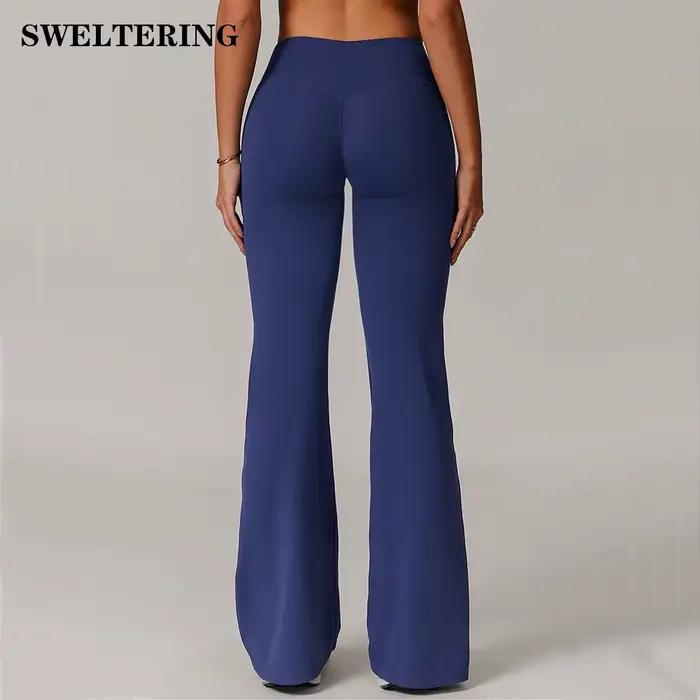 Leggings évasés taille haute pour femme, élastiques, effet push-up, pour fitness, yoga et entraîneme