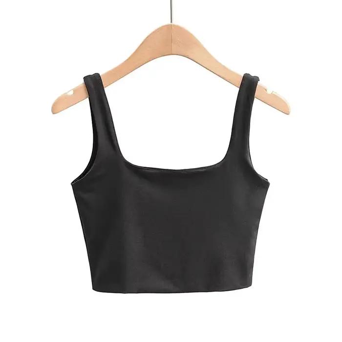 Nouveauté Été 2025 – Débardeurs Sexy Sans Manches pour Femme, Col Carré Court Tendance, 6 Couleurs