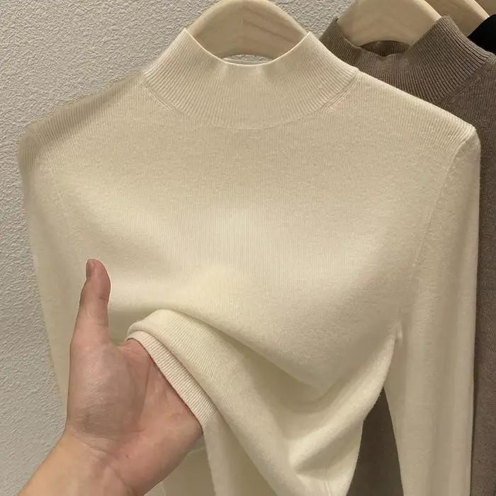AOSSVIAO Pulls à col roulé pour femme, collection Automne Hiver 2026, mode, coupe ajustée, couleur u
