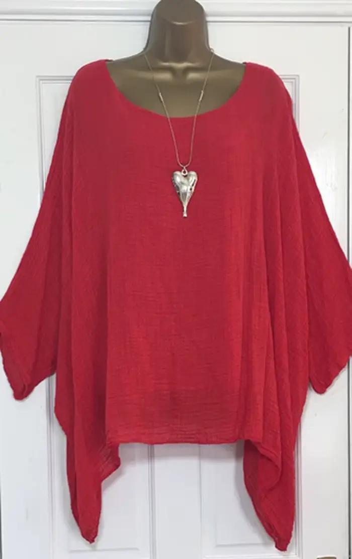 2023 automne femmes vêtements mode manches chauve-souris couleur unie ample col rond 3/4 manches déc