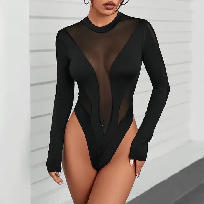Body moulant en résille pour femmes, haute élasticité, amovible, basique, modelant la taille, bretel