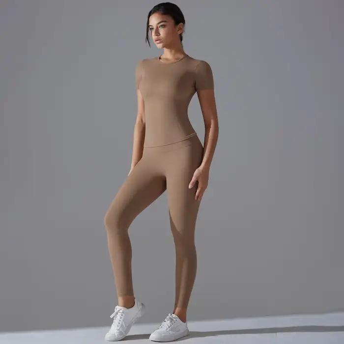 Ensemble de Leggings de gymnastique à séchage rapide, combinaison de Yoga, ensemble de sport, manche