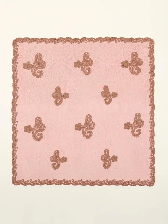 Foulard carré Bandana brodé en dentelle Paisley pour femmes, élégant, respirant, en soie, protection