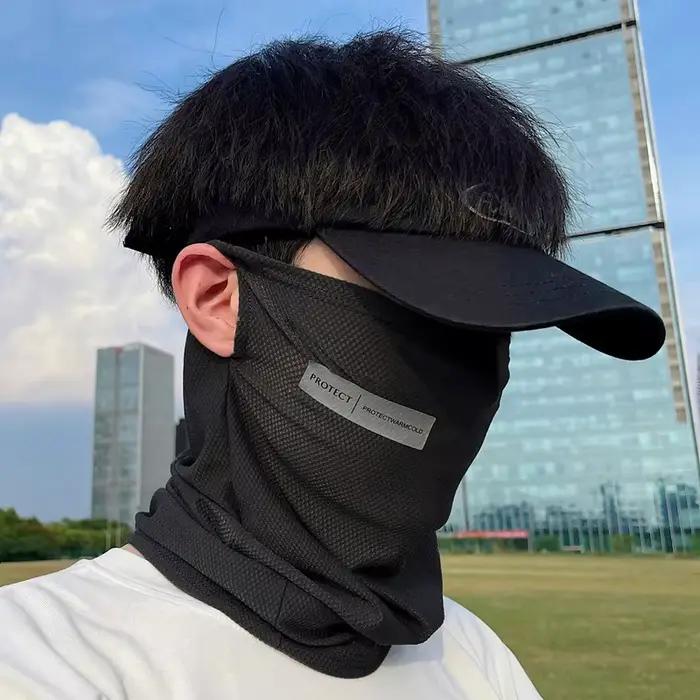 Masque de Protection solaire d'été en soie glacée pour hommes et femmes, couverture faciale de cycli