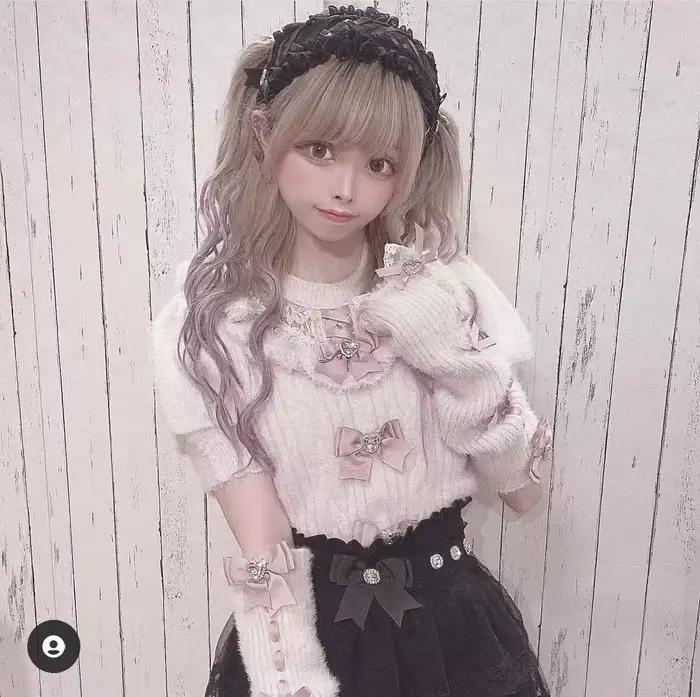 Style japonais mignon doux détachable nœud papillon fourrure manches longues mince pull automne et h