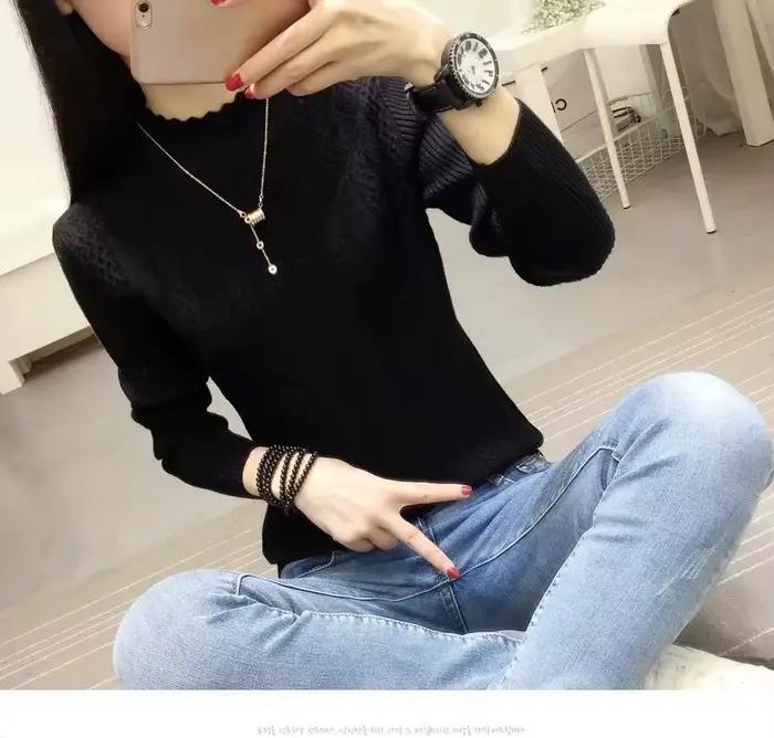Nouveau élégant printemps automne hiver Femme vêtements tricot Pull Pull chaud Pull Femme à manches