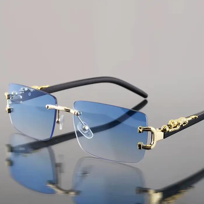 Lunettes de soleil rectangulaires personnalisées sans cadre pour femmes et hommes, 1 pièce, à la mod