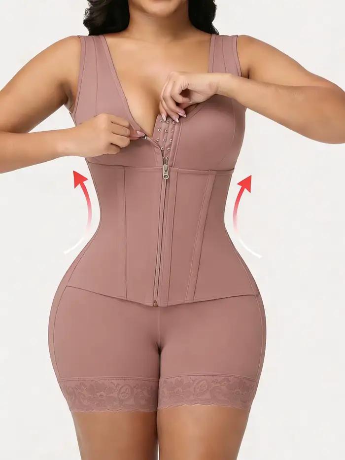 Body sculptant intégral pour femme — Body gainant à baleines, contrôle du ventre, lingerie sculptant