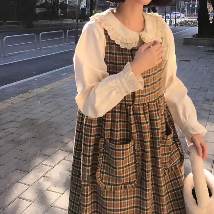 Chemises de style japonais Kawaii pour femmes, automne, loisirs, simple boutonnage, mode, col claudi