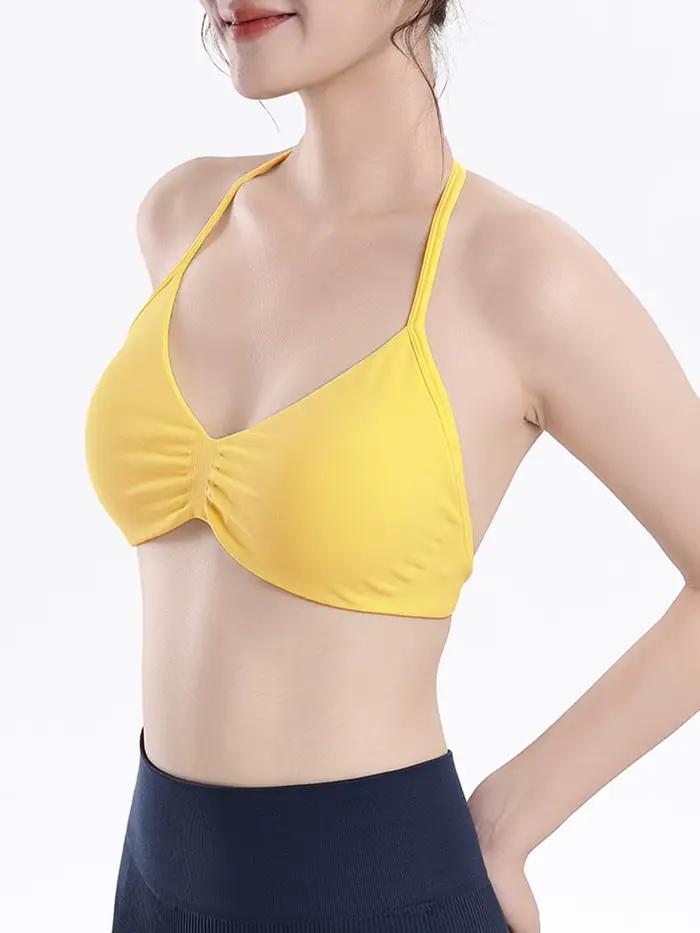 Soutien-gorge de gymnastique licou à fines bretelles pour femmes – Soutien-gorge de sport dos nu sex