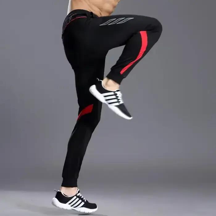 Pantalon de Sport pour hommes, avec poches à fermeture éclair, pour jogging, Football, survêtement d