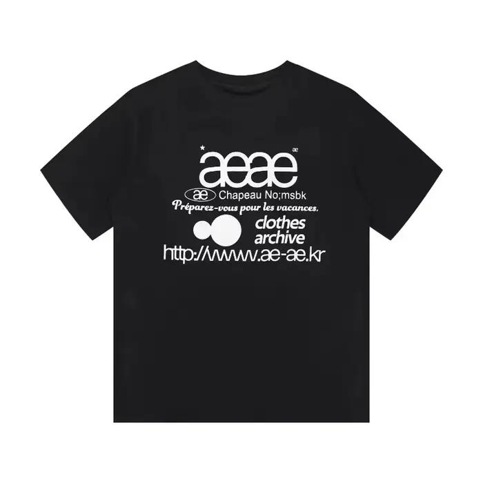 Aeae coréen classique lettre Logo polyvalent décontracté ample à manches courtes T-shirt pour hommes