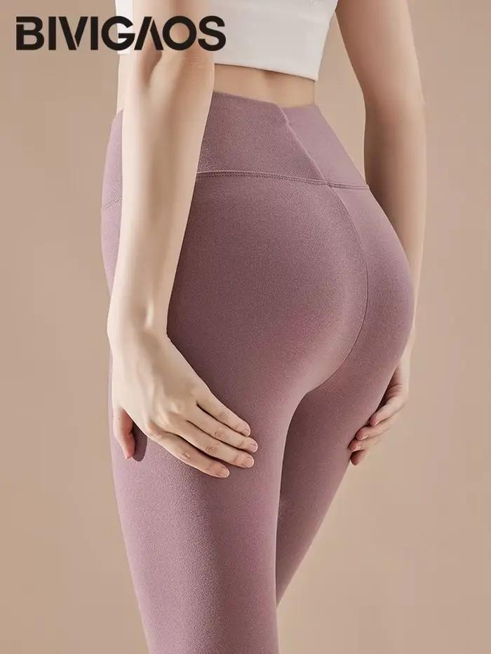 BIVIIncome OS-Leggings auto-chauffants taille haute brodés pour femmes, Caleçons longs thermiques, L