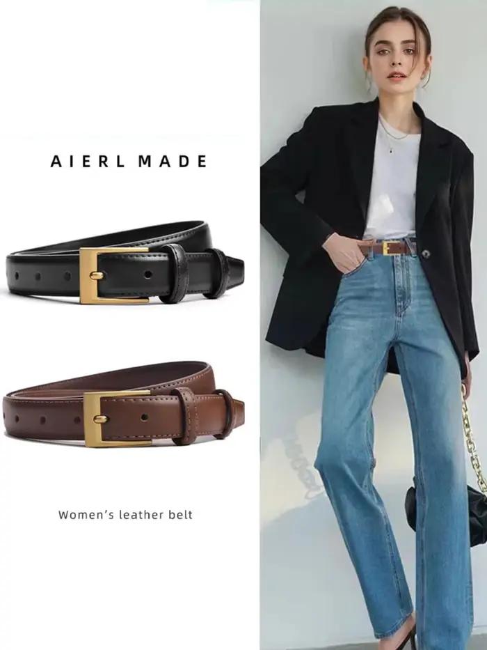 Ceinture femme mode haute qualité boucle ardillon ceinture véritable luxe souple ceinture en cuir PU