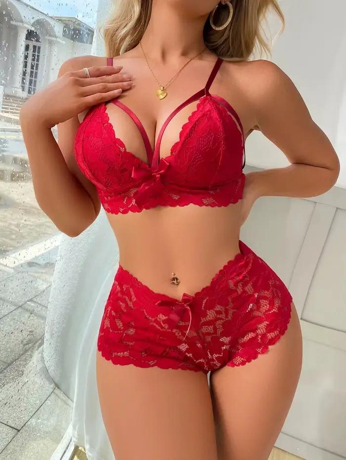 Nouveau ensemble de pyjamas déshabillé en dentelle pour femmes Costumes exotiques nuisette florale t