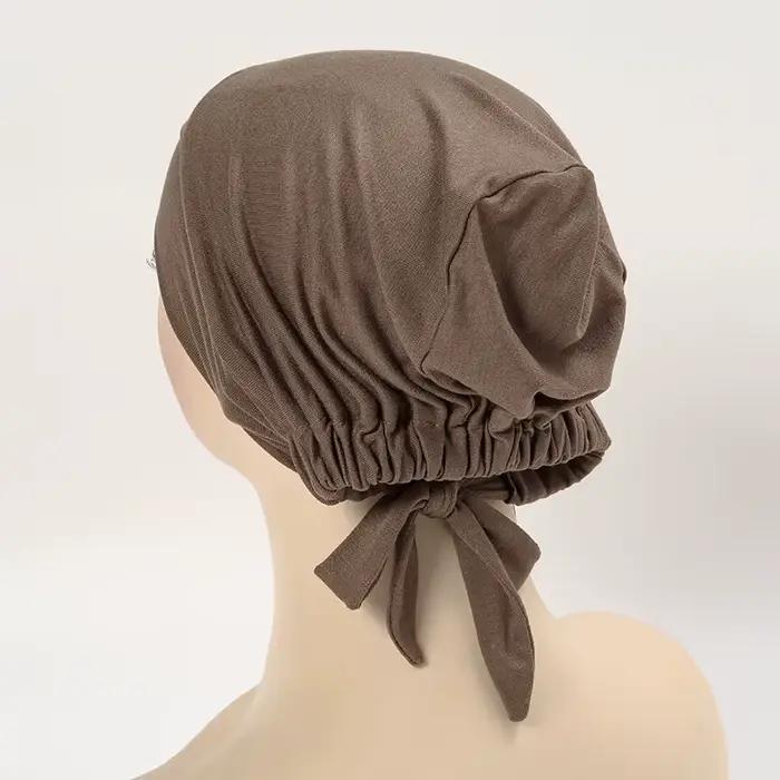 Hijab intérieur croisé en coton pour femmes musulmanes, sous-écharpe, dos réglable, bande intérieure