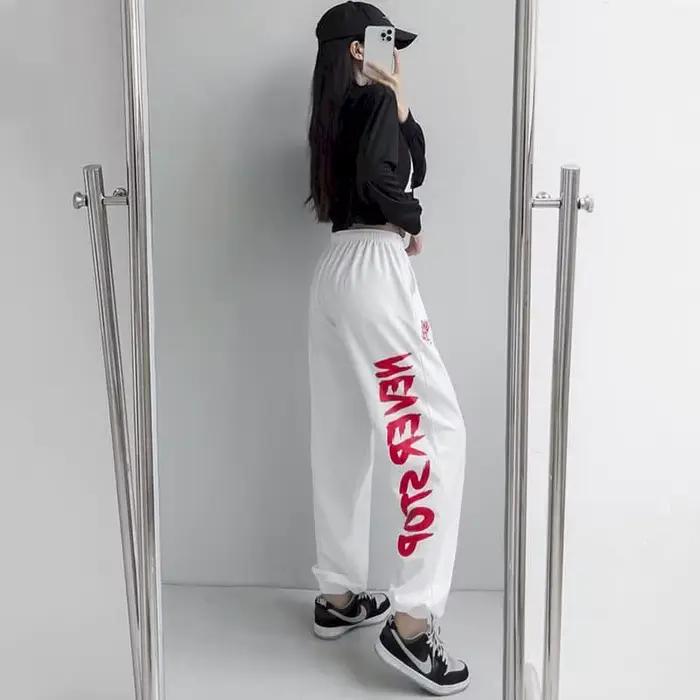 Jazz – pantalon décontracté à lacets pour femme, avec lettres imprimées, style urbain, Vintage, surv