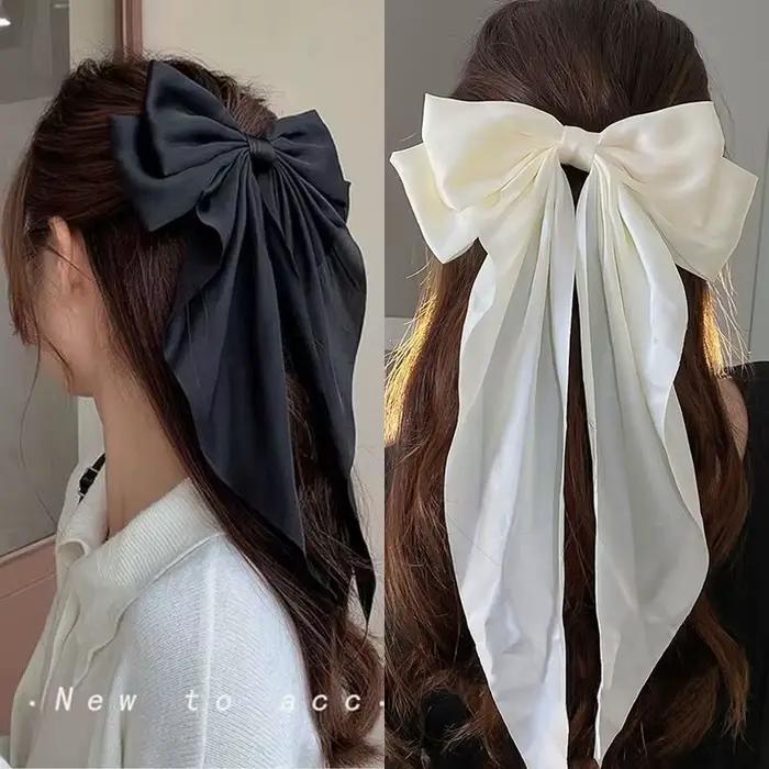 Pince à cheveux en mousseline de soie pour femmes, grand nœud papillon, épingle à cheveux, Barrettes
