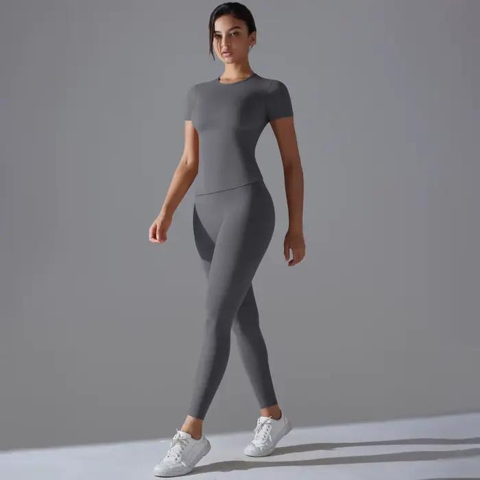 Ensemble de Leggings de gymnastique à séchage rapide, combinaison de Yoga, ensemble de sport, manche