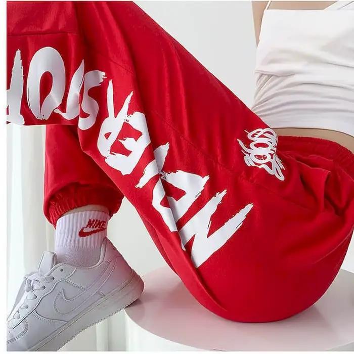 Jazz – pantalon décontracté à lacets pour femme, avec lettres imprimées, style urbain, Vintage, surv