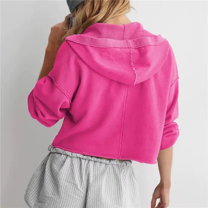 Sweat à capuche à col en V pour femme, pull confortable et chaud, vêtements décontractés, document s