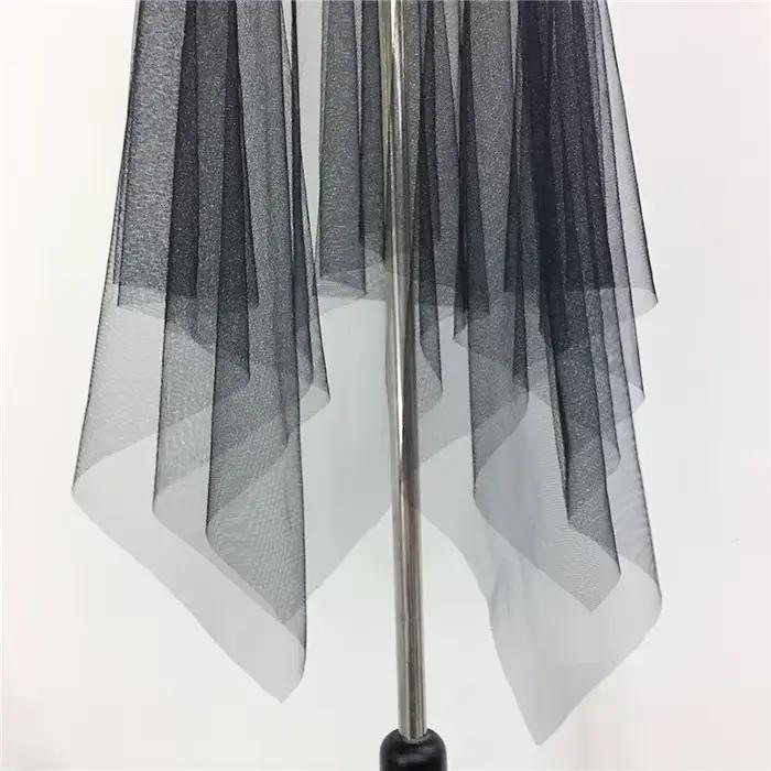 Jupon d'été longue couche transparente, Tulle noir et blanc, jupe en maille et dentelle, sous-jupe p