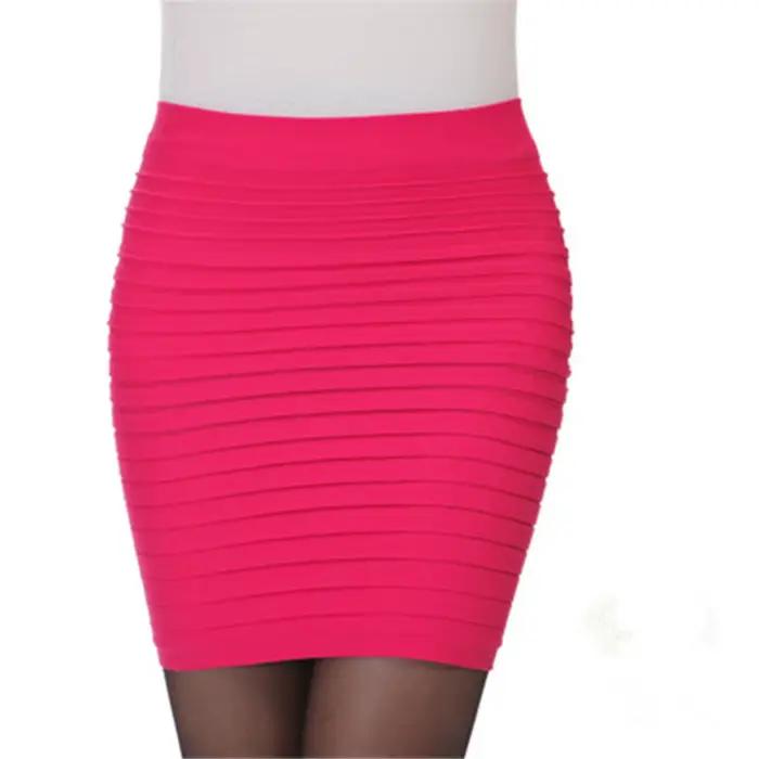 Jupe plissée élastique taille haute pour femme, mini-jupe, drapée, mince, sexy, bureau, été