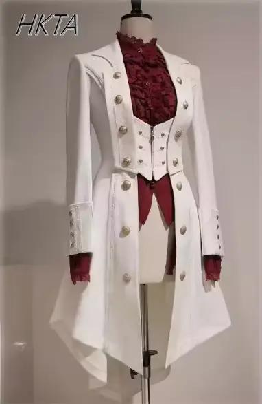 High Sense – Trench-Coat Y2k pour hommes et femmes, Robe gothique foncée, manteaux longs Lolita, vêt