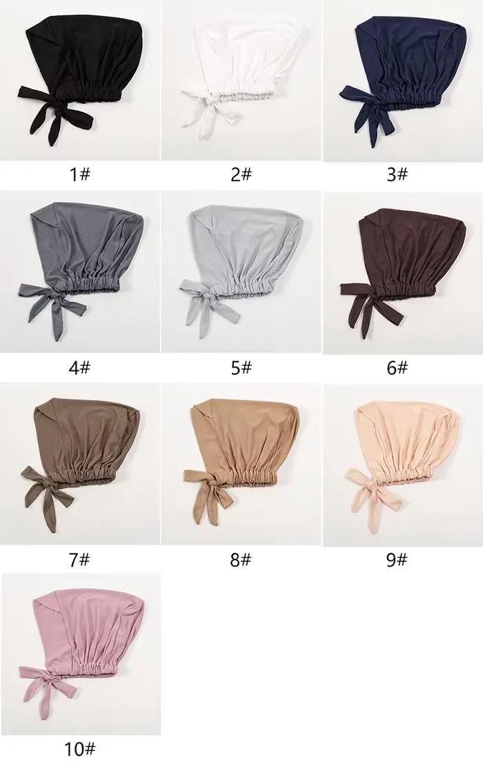 Hijab intérieur croisé en coton pour femmes musulmanes, sous-écharpe, dos réglable, bande intérieure