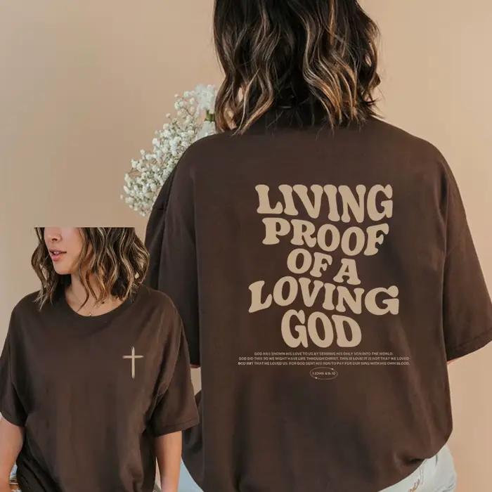 T-Shirt chrétien esthétique, vêtements chrétiens, marron, jésus, tendance, Streetwear, chemises vers