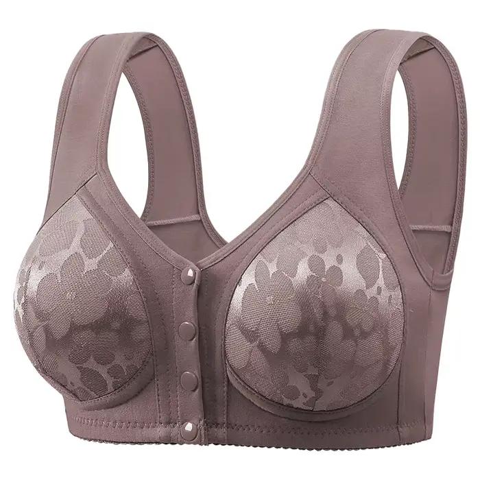 Soutien-gorge pour femme avec dentelle conçue pour éviter le relâchement, fermeture avant pour un po