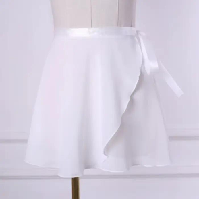 Jupes portefeuille Ballet pour femmes, jupe asymétrique en mousseline soie pour filles