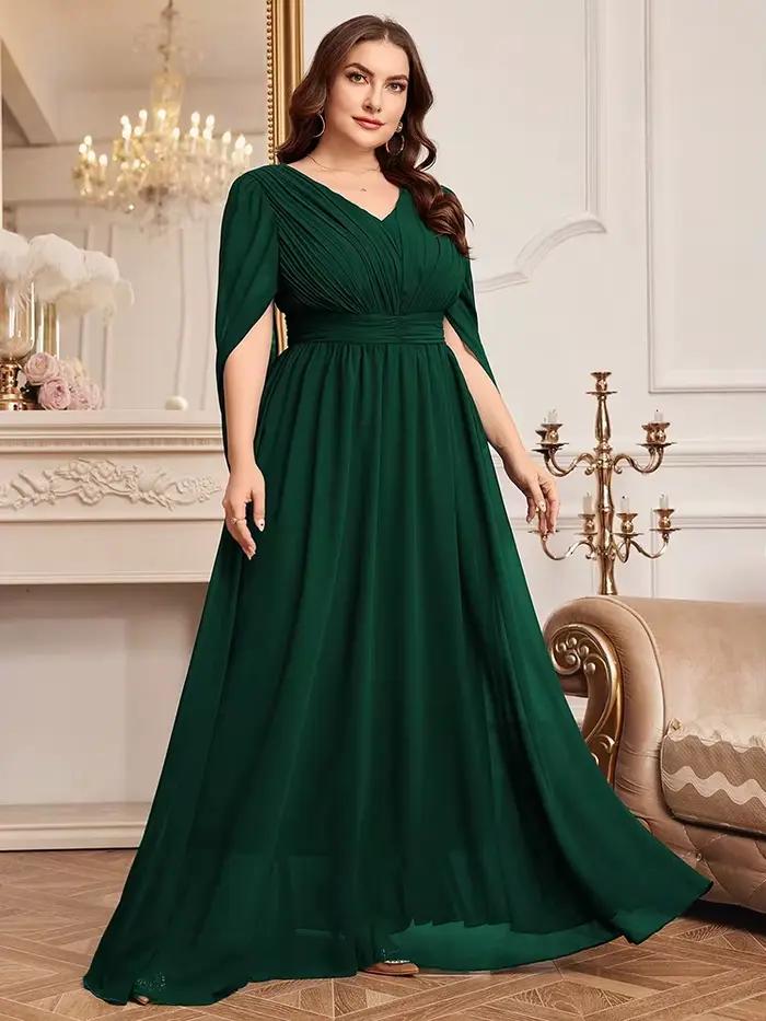 TOLEEN-Robes monochromes à col en V pour femmes, ceinture ornée, luxe, élégant, soirée, Rh, fête, de