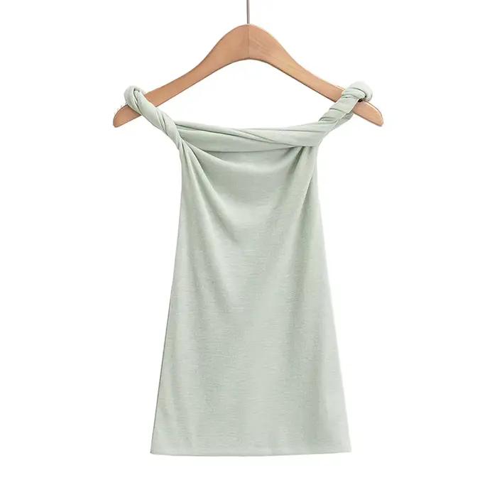 T-shirt à manches courtes et épaules dénudées pour femme, haut froncé, col slash, blanc, rose, kawai