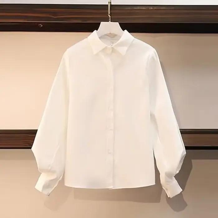 Ensemble deux pièces grande taille pour femmes, costume printemps et automne, chemise + robe à la mo