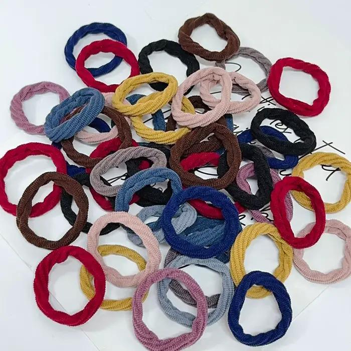 Lot de 50 élastiques à cheveux colorés sans couture pour femmes et filles, attaches pour queue de ch