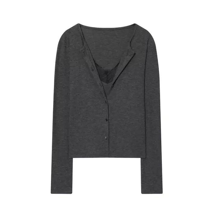 MUJER dentelle recadrée veste haut pour femme Vintage tricot Demi-saison vestes pour femmes boutonné
