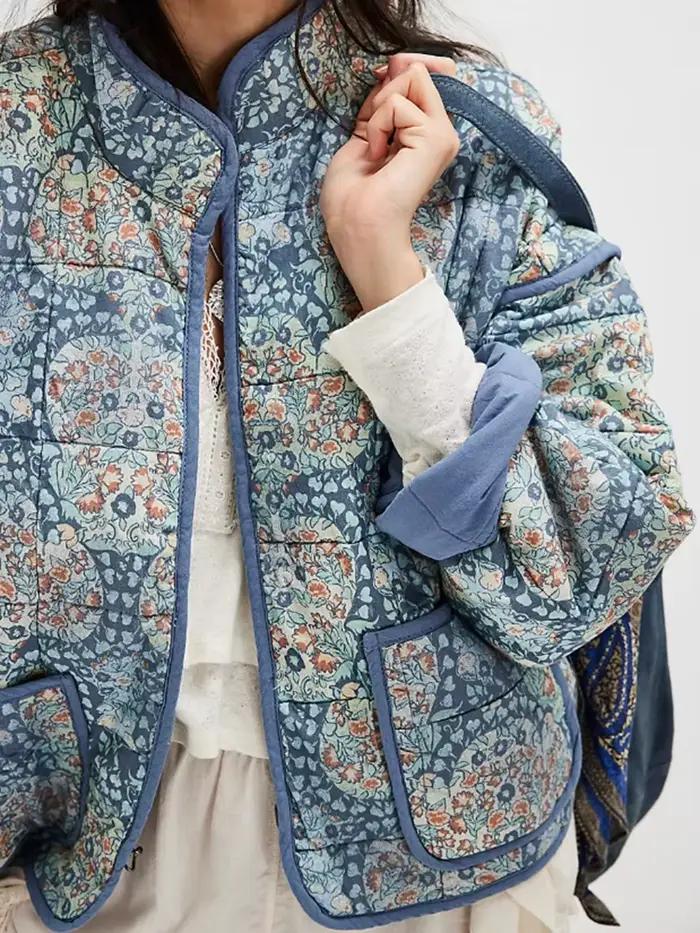 Pouvez-vous psylady-Veste rembourrée à manches longues pour femmes, Streetwear chic, Boho Floral, Co