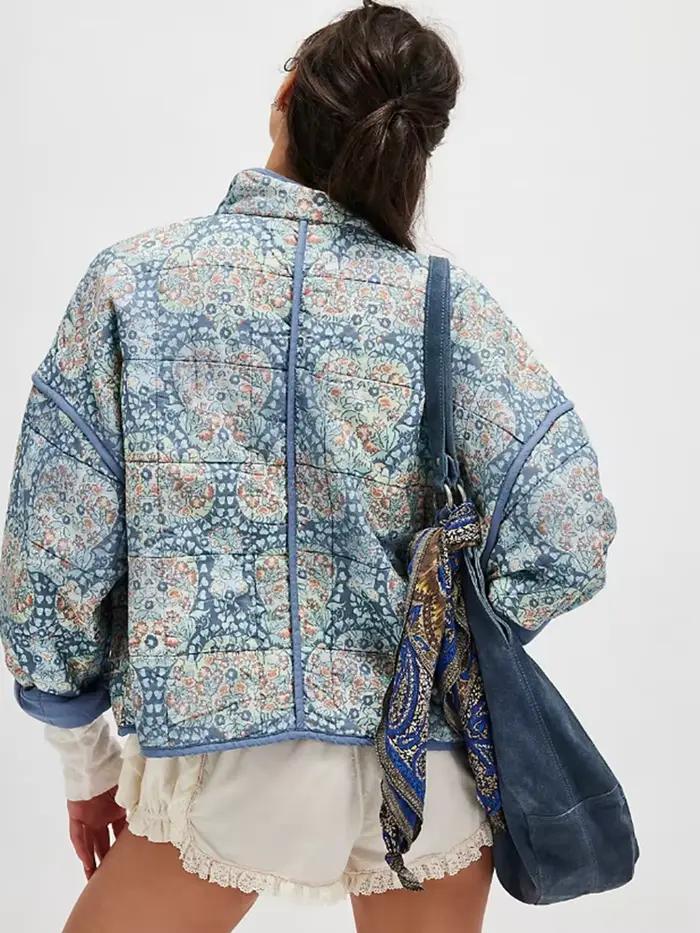 Pouvez-vous psylady-Veste rembourrée à manches longues pour femmes, Streetwear chic, Boho Floral, Co