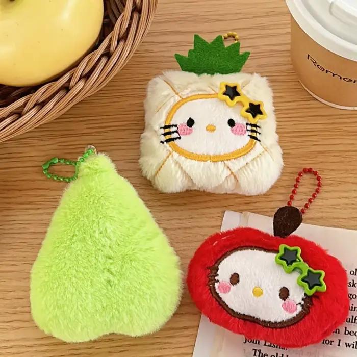 Pendentif chat fruit Sanrio Hello Kitty, porte-clés, pendentif sac à dos, 1/3 pièces