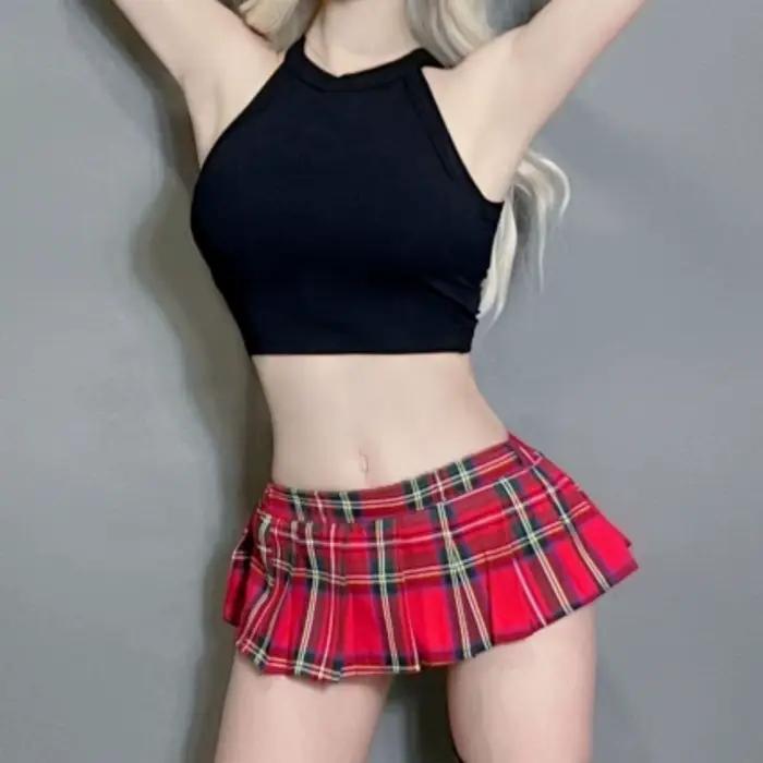 Jupes d'uniforme d'écolière JK, jupe plissée ultracourte à carreaux, Mini demi-jupe japonaise Cospla
