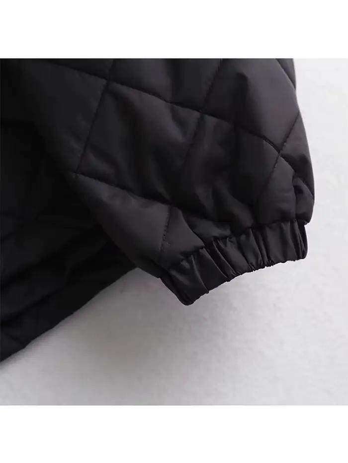YENKYE – veste de vol matelassée surdimensionnée pour femme, manteau d'extérieur Vintage noir à manc